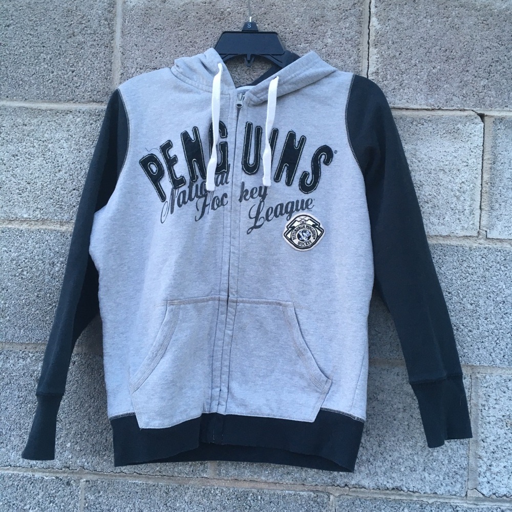 Pittsburgh Penguins G-III 4her by Carl Banks Large Gray Full Zip Hoodie NHL Read